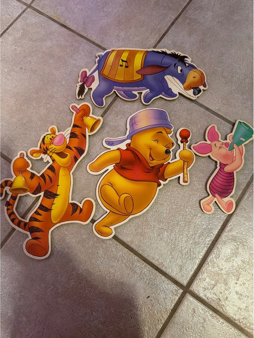 Vintage Winnie-the-Pooh pressed cardboard wall cutouts